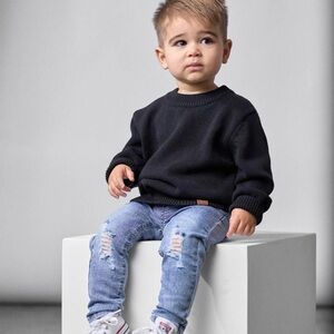 Black Sweater and Blue Jeans for Kids